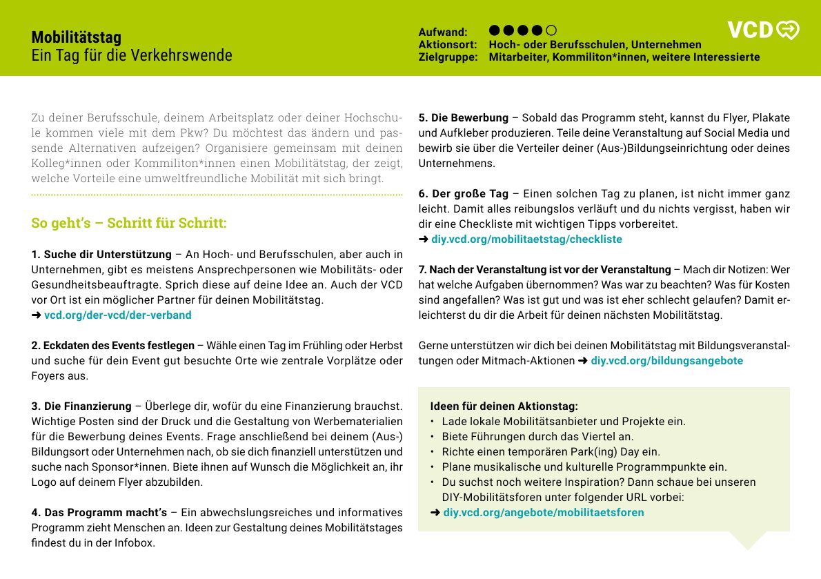 How-To-Karte: Mobilitätstag (10er Set)